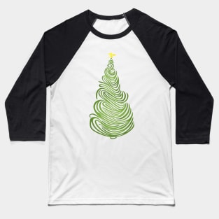 Swirly Christmas Tree Baseball T-Shirt
